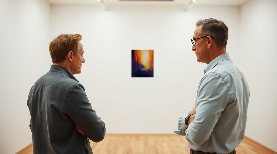 Galería de arte con cuadro de arte meditativo